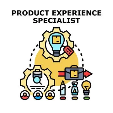 Product experience specialist developing client centric solutions 스톡 일러스트