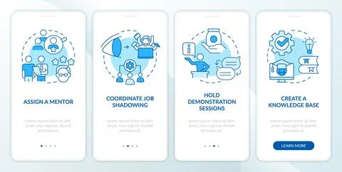 Product feature and application blue onboarding mobile app screen 스톡 일러스트