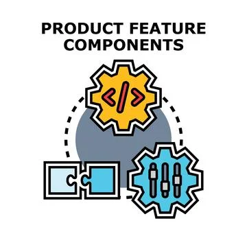 Product feature components building development process Stock Illustration