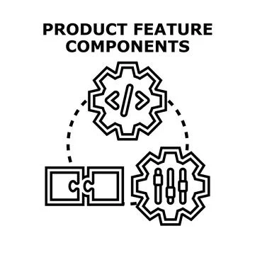 Product feature components building development process Stock Illustration