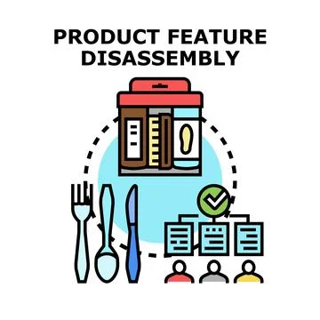 Product feature disassembly for modular development and analysis Stockillustratie