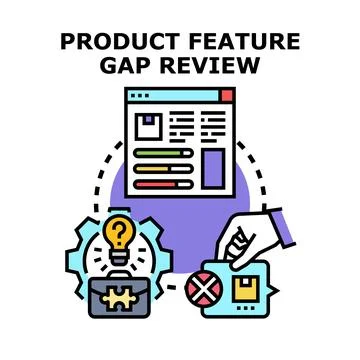 Product feature gap review process concept illustration Stock Illustration