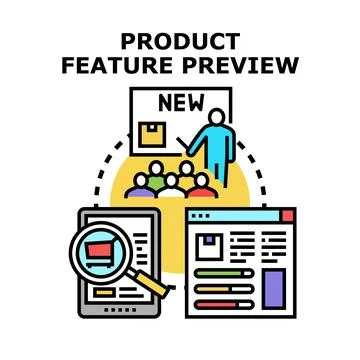 Product feature previewing and online promotion strategy Stock Illustration