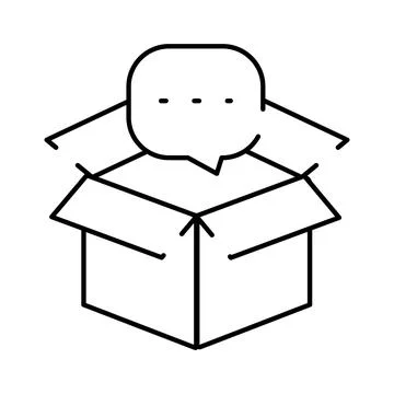 Product feedback message in an open box Stock Illustration