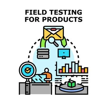 Product field testing data analysis research and development Stock Illustration