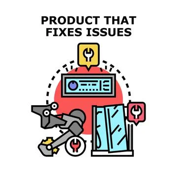 Product fixing issues and problem solving concept Stockillustratie