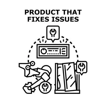 Product fixing issues and problem solving concept Stock Illustration