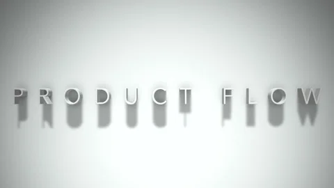 Product flow 3D title animation white text on a white background Stock Footage 299749982