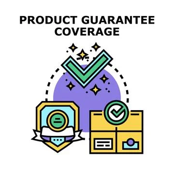 Product guarantee coverage concept protecting consumer rights Stock Illustration