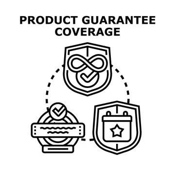 Product guarantee coverage for customer satisfaction and service Stock Illustration