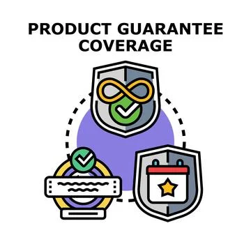 Product guarantee coverage for customer satisfaction and service Stock Illustration