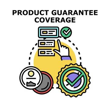 Product guarantee coverage selecting online customer service Stock Illustration