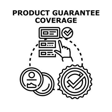 Product guarantee coverage selecting online customer service Stock Illustration