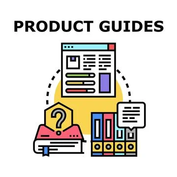 Product guidance resources information for users Stock Illustration