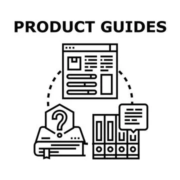 Product guidance resources information for users Stock Illustration