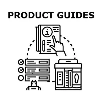 Product guides presenting information and assembly instructions Stock Illustration
