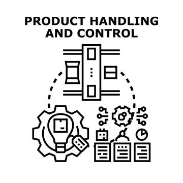 Product handling and control process vector illustration Stock Illustration