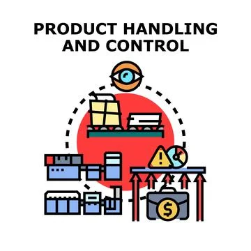 Product handling and control process concept illustration Stock Illustration