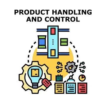 Product handling and control process vector illustration Stock Illustration