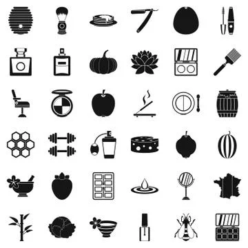 Product icons set, simple style Illustrazione stock