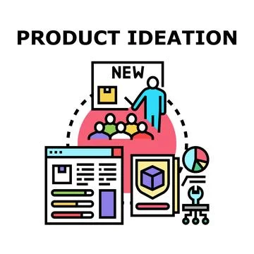 Product ideation process developing new business strategy Stock Illustration