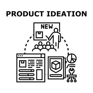 Product ideation process developing new business strategy Stock Illustration
