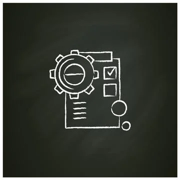 Product implementation chalk icon Stock Illustration