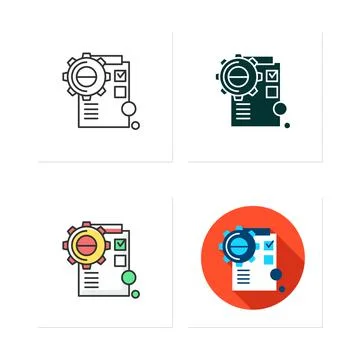 Product implementation icons set Stock Illustration