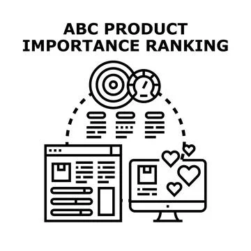 Product importance ranking concept vector illustration set Stock Illustration