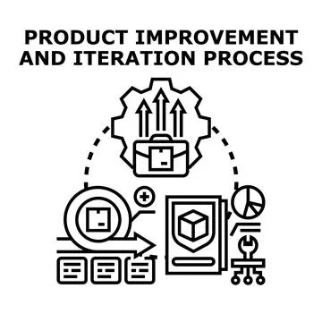 Product improvement iteration process developing strategy vector Stock-Illustration