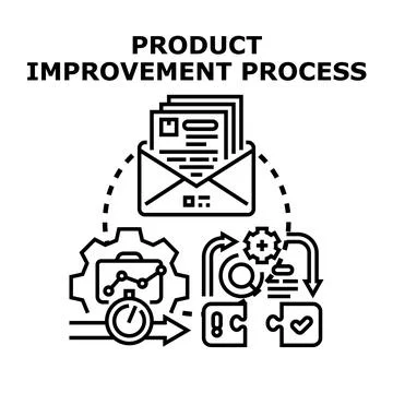 Product improvement process concept vector illustration Illustrazione stock