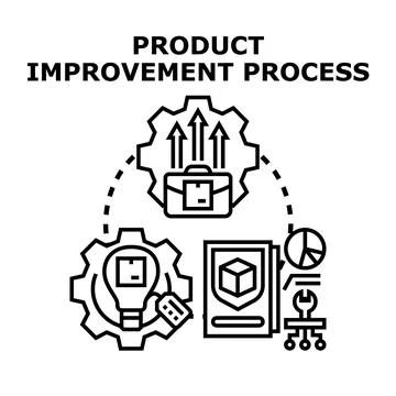 Product improvement process developing new strategy solution 스톡 일러스트