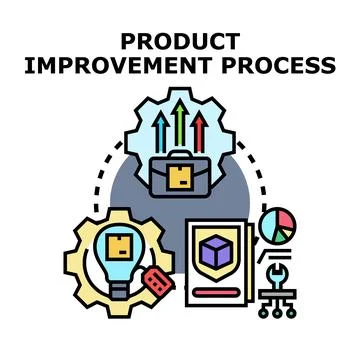 Product improvement process developing new strategy solution Stock Illustration