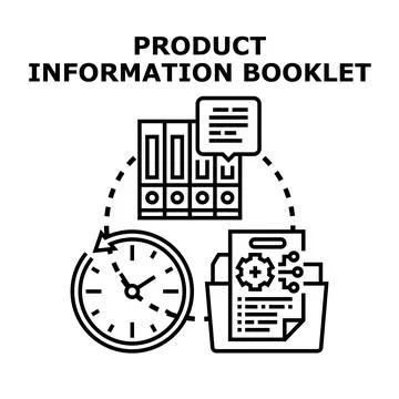 Product information booklet planning process development Stock Illustration