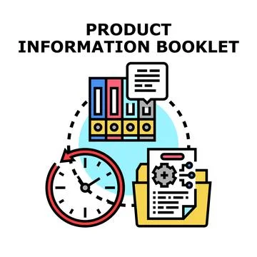 Product information booklet planning process development Stock Illustration