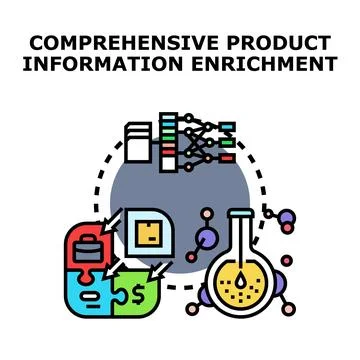 Product information enrichment process expanding data quality Stock Illustration