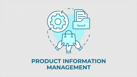 Product information management blue concept icon animation Stock Footage 341023583