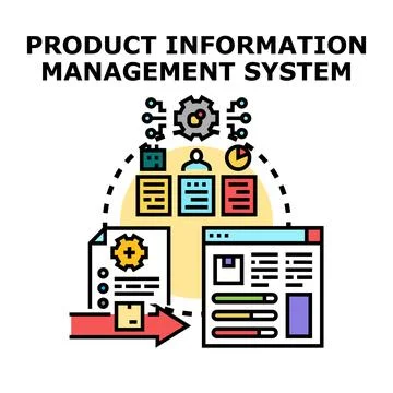 Product information management system managing data flow Stock Illustration