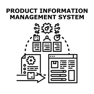 Product information management system managing data flow Stock Illustration