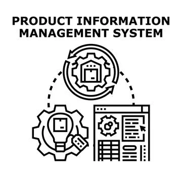Product information management system strategy developing Illustrazione stock