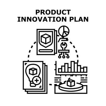 Product innovation plan developing new business ideas Stock Illustration