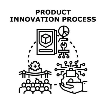 Product innovation process developing business strategy concept Stock Illustration