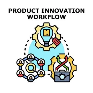 Product innovation workflow strategy and business development Stock Illustration