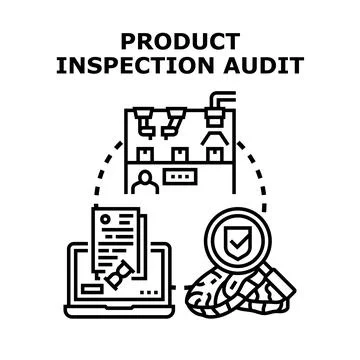 Product inspection auditing quality control process concept Stock Illustration