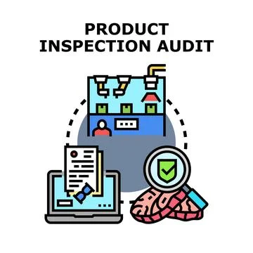 Product inspection auditing quality control process concept Stock Illustration