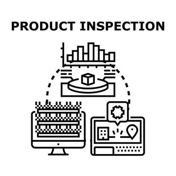 Product inspection process analyzing data and quality control イラスト素材