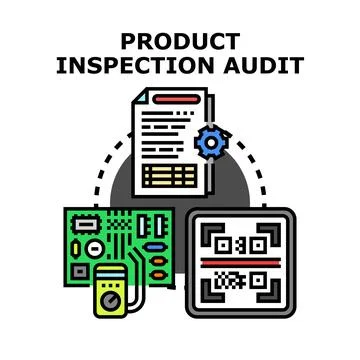 Product inspection process audit workflow illustration イラスト素材