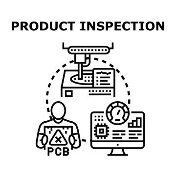Product inspection process ensuring quality in manufacturing 库存插图