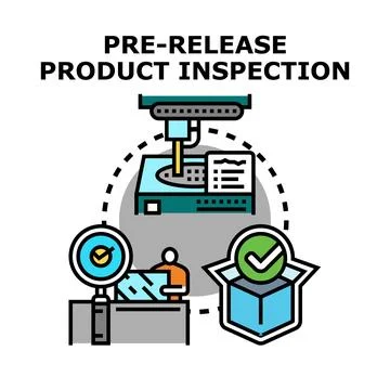 Product inspection process ensuring quality control and release Ilustração Stock