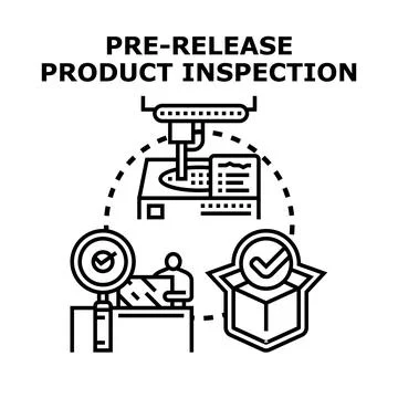Product inspection process ensuring quality control and release Stock Illustration